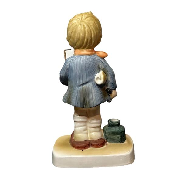 Vintage Hummel Style Boy Figurine with Clipboard Book Inkwell Artist Scholar 6” - Picture 4 of 8